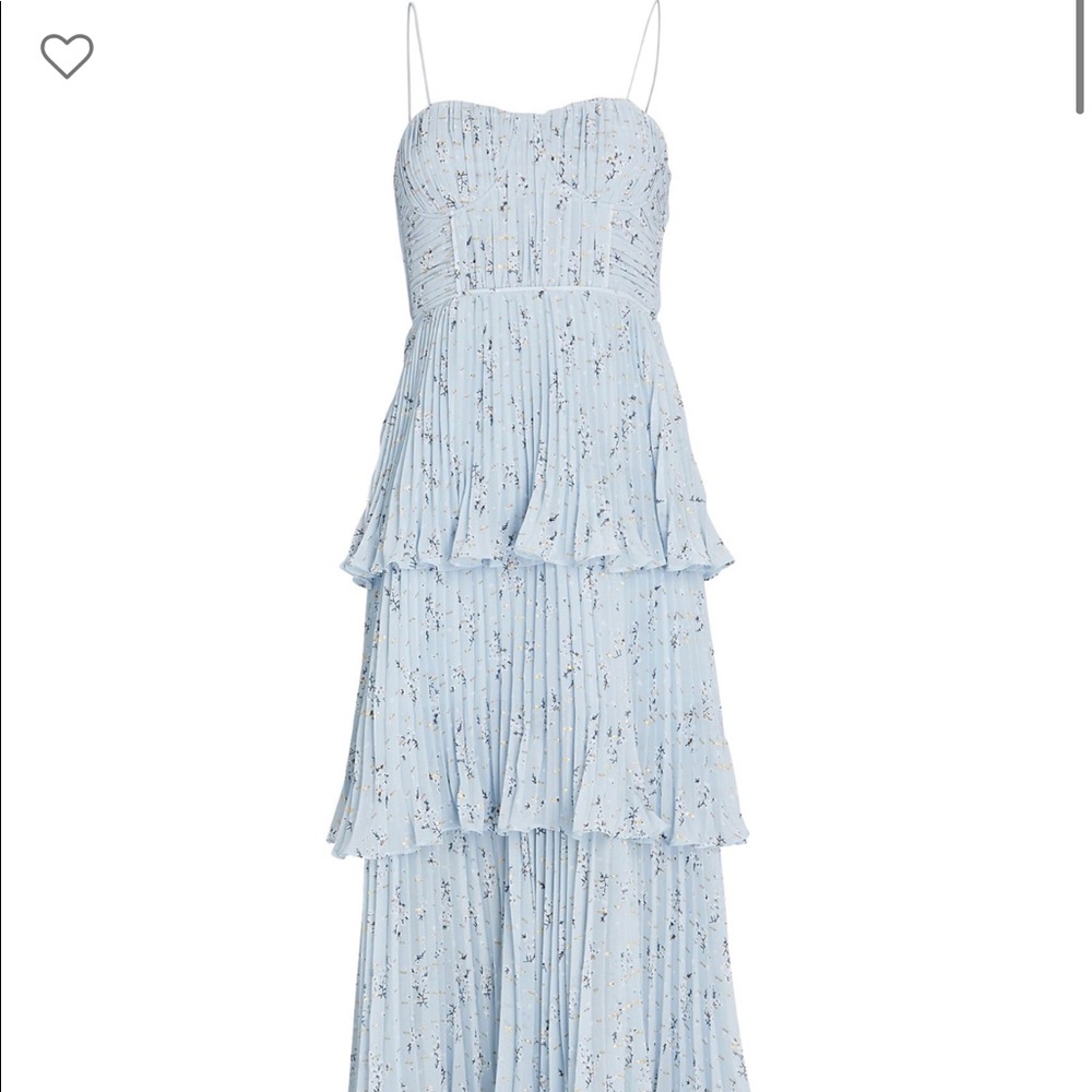 Self-Portrait Tiered Floral Chiffon Midi Dress